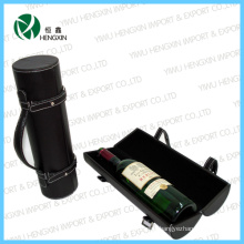 Black Hot Sale Leather Shipping Gift Wine Box (HX-PW017)